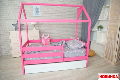 Кровать Сказка Массив (Домик)/Спальное Место 800 х 1600 мм