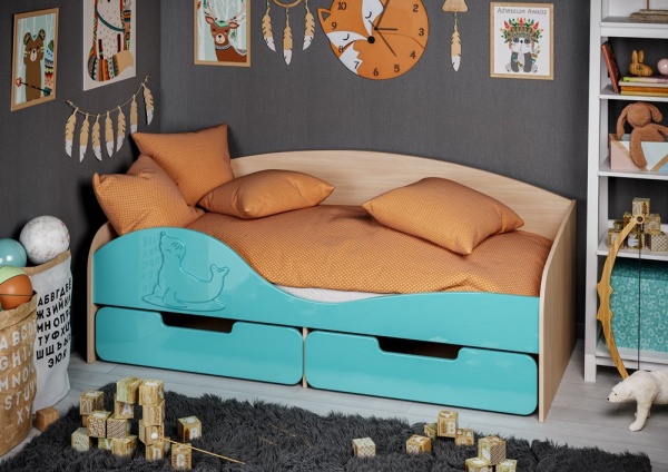 Детская Кровать Юнга-8 МДФ/Разные Цвета