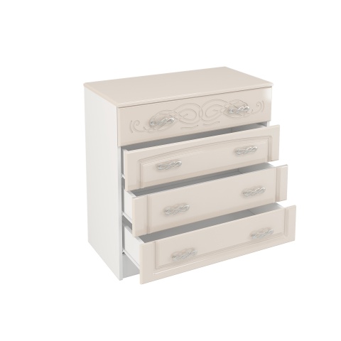 Комод Венесуэла МДФ/Жемчуг Глянец (Ш-800 х В-820 х Г-420 мм)