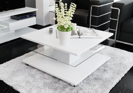 Журнальный стол Diamond 1 белый глянец