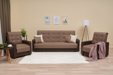 Комплект Лондон рогожка микс коричневая