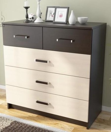 Комод Вега К-04 Венге/Дуб Молочный (Ш-866 × В-878 × Г-417 мм)