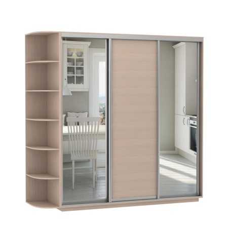 Шкаф-Купе 3-х Створчатый Тиффани Рамир Медиум-2 Ш-1800/2100/2200 мм/Разные Цвета и Размеры