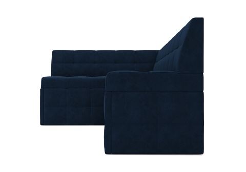 Кухонный угловой диван дельфин Атлантис велюр темно-синий