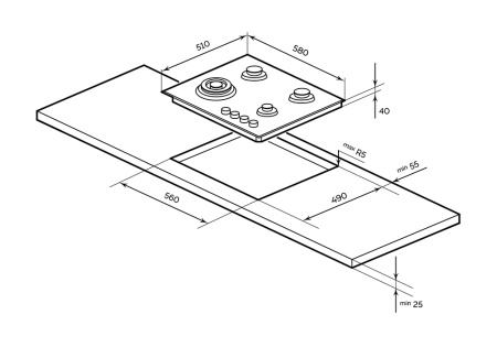Газовая варочная панель Millen MGH 602 белая